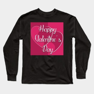 Happy Valentine's day greeting card with hearts background. Long Sleeve T-Shirt